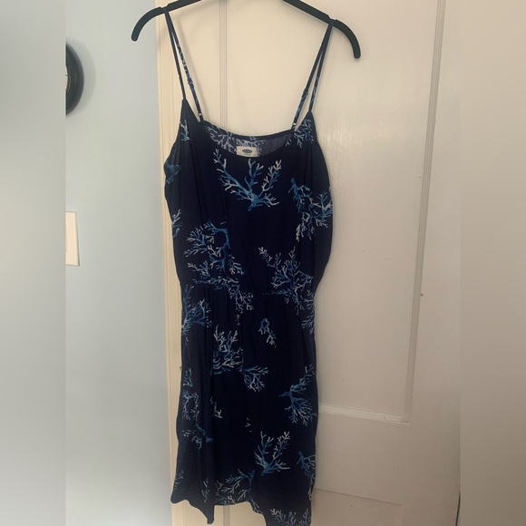 Old Navy Dresses & Skirts - Old Navy Dark Blue Dress with White Coral Pattern L
